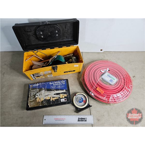 Combo: Cutting Torch Ends & Accessories ; Hose Repair & Assembly Kit ; Oxygen/Acetylene Hose (New) ;