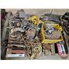 Image 1 : Pallet Lot : Variety of Rustic Antiques ; Pullies & Wheels ; Telephone ; etc