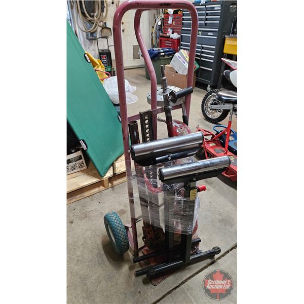 Shop Item Combo Grouping : Dolly ; Roller Stands (2) ; Jack-All ; Ice Auger adapted for Drill ; Ice