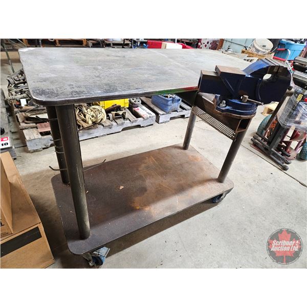 Heavy Duty Steel Work Bench/Welding Table on Wheels