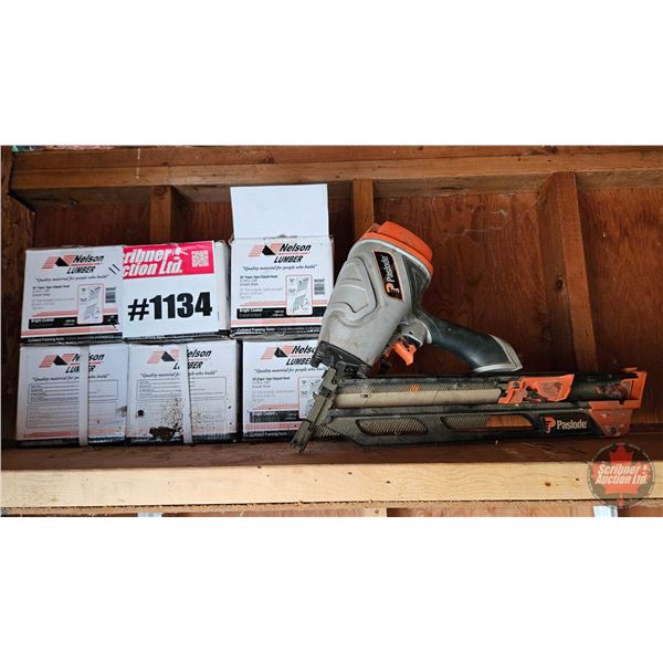 Pas-Lode Framing Nailer with 5 Boxes of 3-1/4" Nails