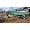 Image 1 : BOAT : 14ft Chrysler Fibre Glass Boat Sport Valiant : Calkins Boat Trailer : 60hp Evinrude Outboard
