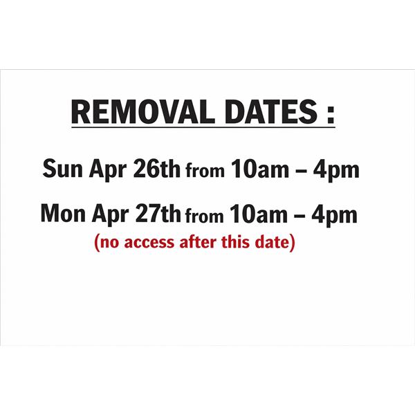 REMOVAL DATES