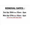 Image 1 : REMOVAL DATES