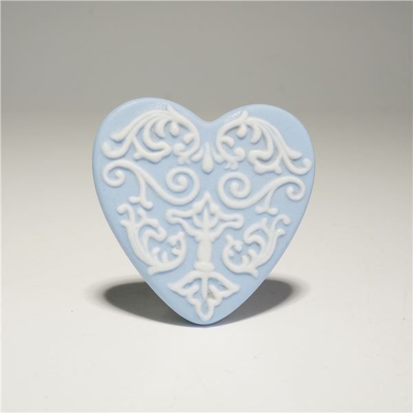 Wedgwood Blue Jasperware Heart Brooch Pin