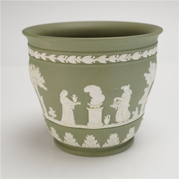 Wedgwood Sage Green Jasperware Neoclassical Vase