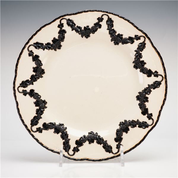 Wedgwood Creamware Plate with Black Basalt Bas-Relief Decoration