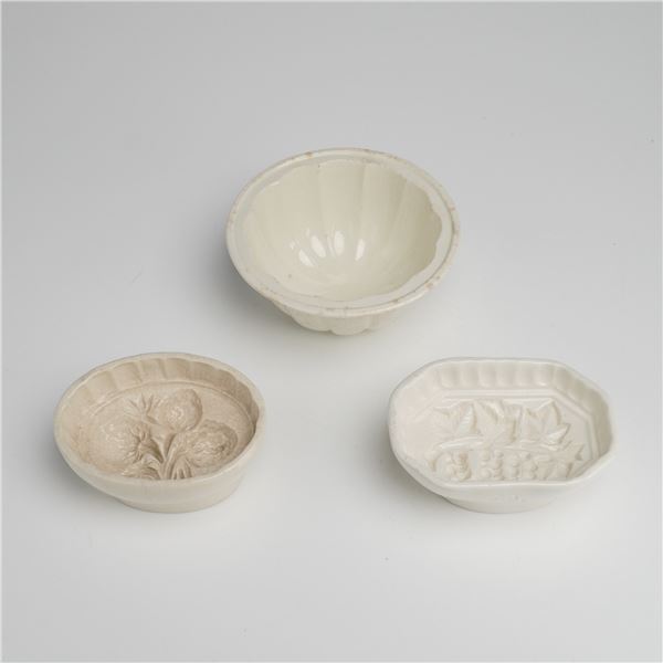 Three Wedgwood Staffordshire Creamware Jelly Molds