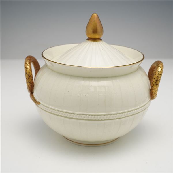 Wedgwood Creamware Sugar Bowl with Serpent Handles Lid