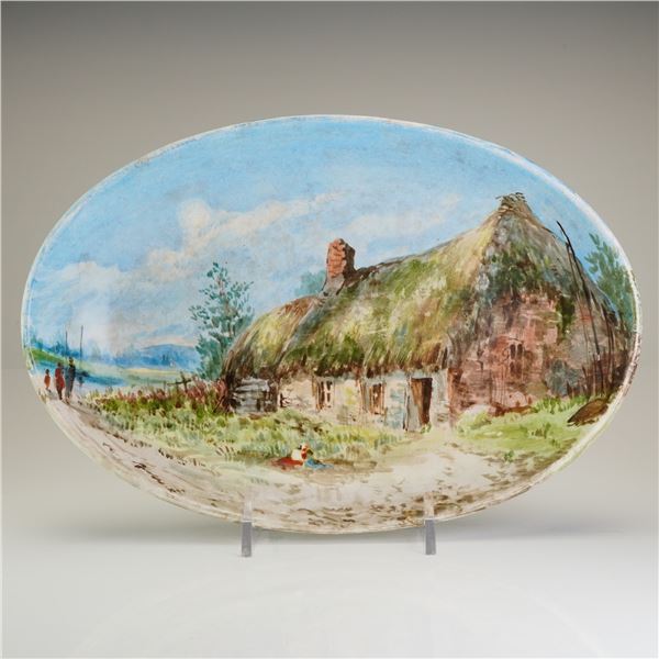 Wedgwood Hand-Painted Creamware Landscape Bowl