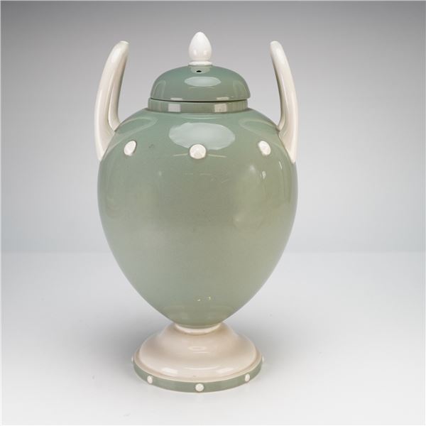 Wedgwood Creamware Two Handled Lidded Vase by Norman Wilson