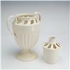 Image 2 : Wedgwood Neoclassical Creamware Two-Piece Reticulated Potpourri Urn