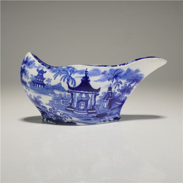 Wedgwood Blue Willow Pattern Pearlware Pap Boat