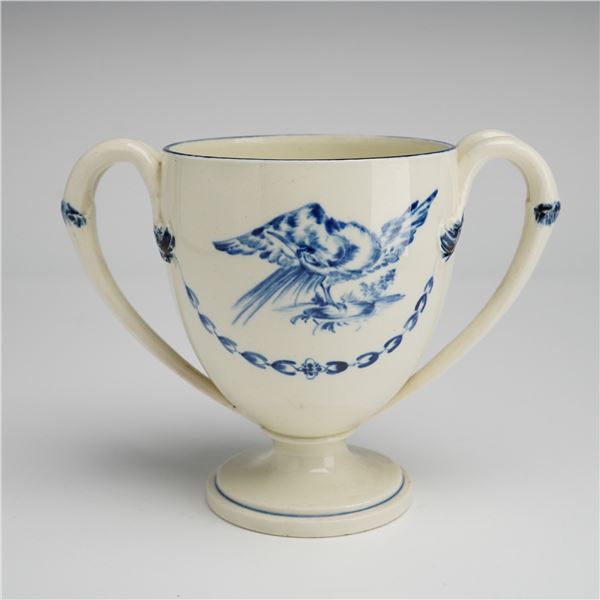 Wedgwood Creamware Bird and Flower Motif Loving Cup