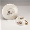 Image 4 : 2pc Wedgwood Queensware Teacup & Saucer, Hummingbird/Butterfly/Flowers