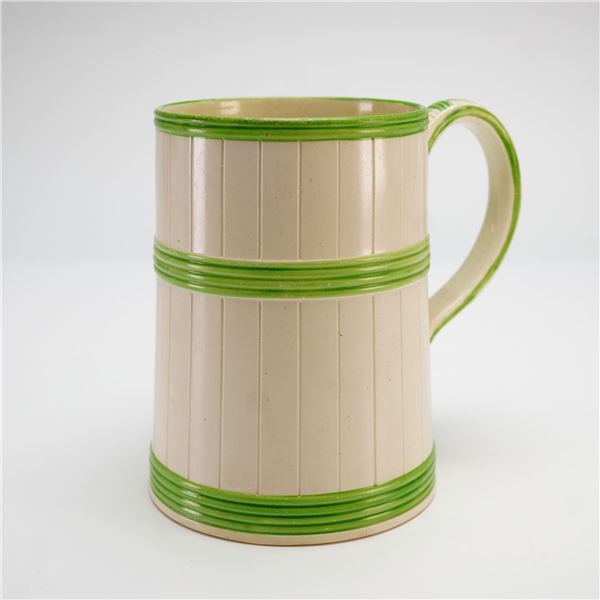 Wedgwood Green-Glazed Reeded Creamware Porter Tankard Mug