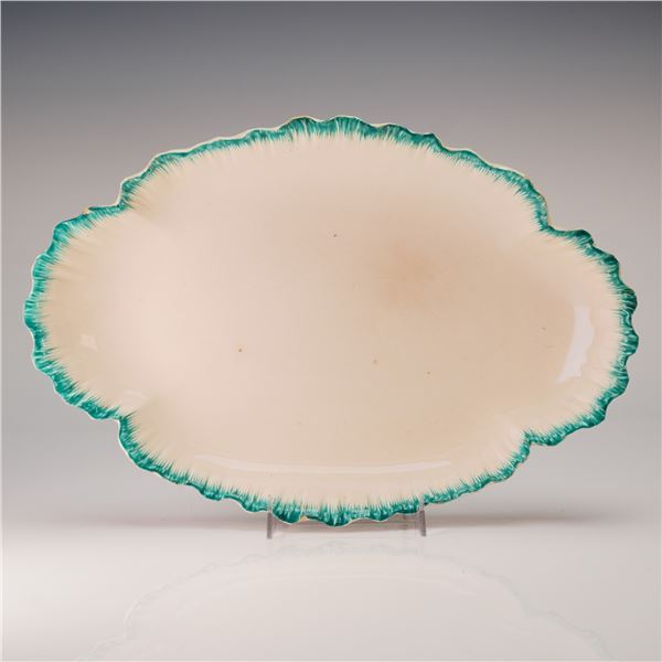 Wedgwood Creamware Shell Edge Platter with Green Rim