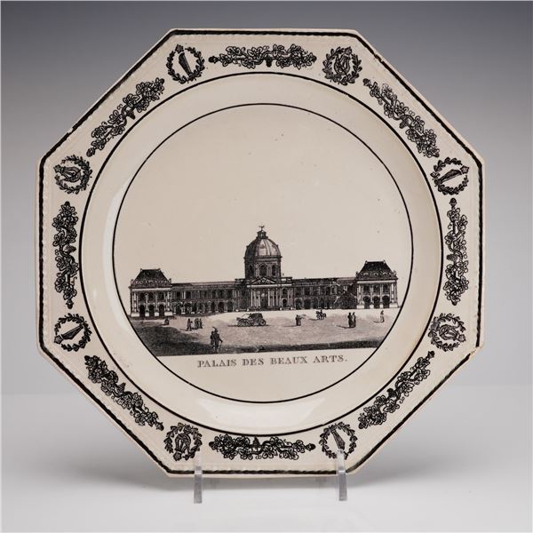 Wedgwood Octagonal Creamware Palais des Beaux Arts Transfer-Printed Plate