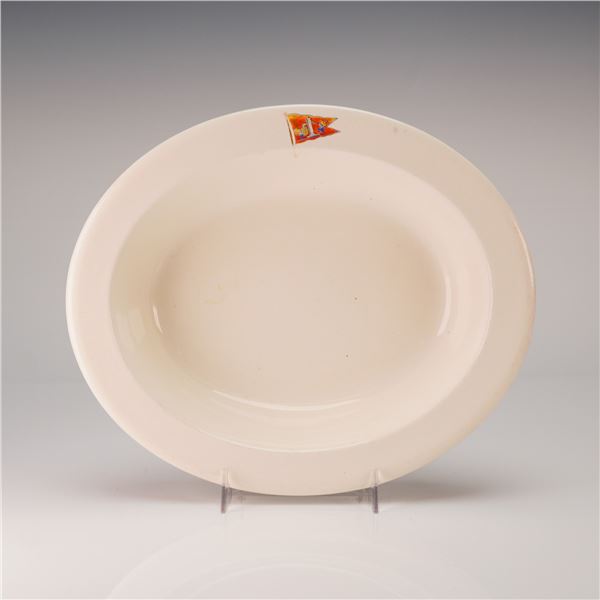 Wedgwood Creamware Oval Serving Bowl w/ Transfer Print