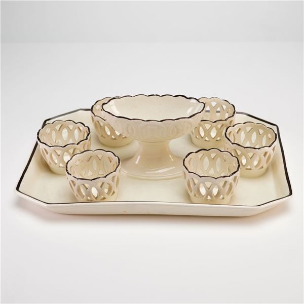 Wedgwood Creamware Tray with Seven Attached Cups