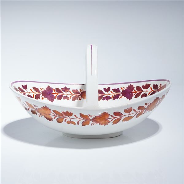 Wedgwood Hand-Painted Creamware Dessert Basket