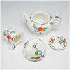 Image 3 : 3pc Wedgwood Art Deco Hand-Painted Bone China Tea Set