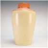 Image 1 : A Wedgwood Porcelain Vase in Pink and Yellow with Gold Gilded Rim Accents