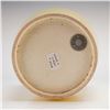 Image 3 : A Wedgwood Porcelain Vase in Pink and Yellow with Gold Gilded Rim Accents