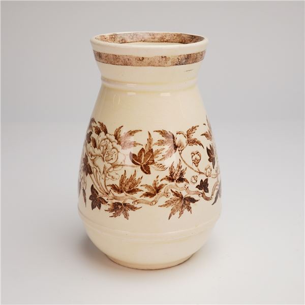 Wedgwood Brown Transferware Aesthetic Movement Earthenware Vase