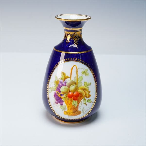 Wedgwood Cobalt Blue Gilt Vase, Hand-Painted by J.P. Thorley