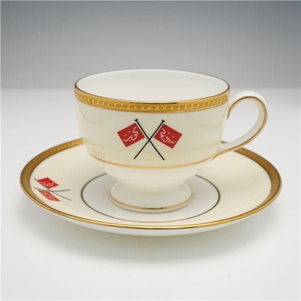 Wedgwood Bone China Teacup & Saucer Set - Kuwait & Sabah Flags