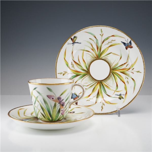 3pc Wedgwood Hand-Painted Tea/Coffee Cup, Saucer & Plate Set