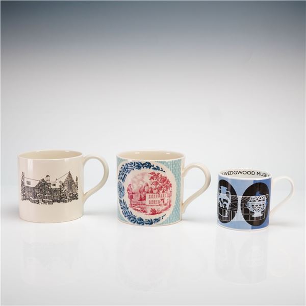 Three Wedgwood Commemorative Earthenware and Bone China Mugs