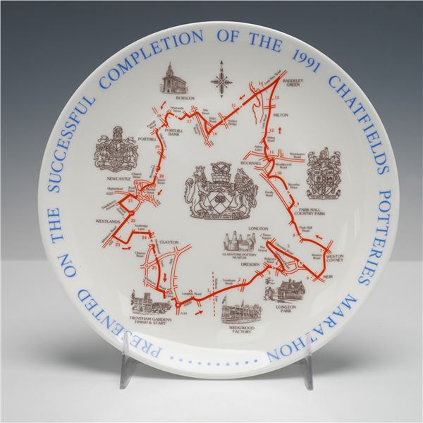 Wedgwood Bone China Commemorative Plate, Chatfields Potteries Marathon