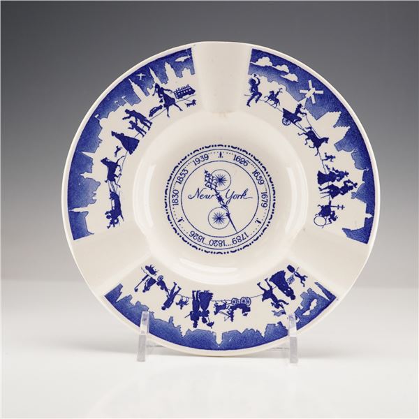 Wedgwood 'Pageant of New York' Blue and White Transferware Ashtray