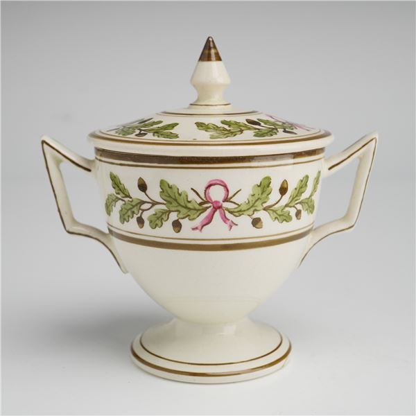 Wedgwood Footed Double Handled Lidded Sugar Bowl for James Powell and Sons