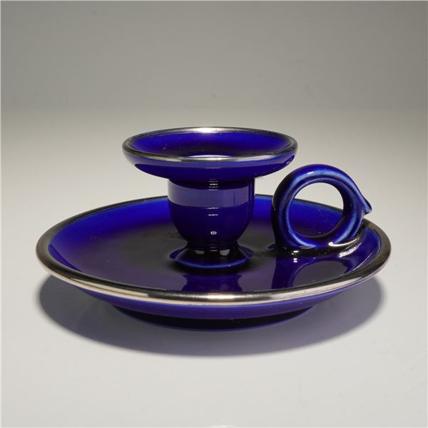 Wedgwood Cobalt Glazed Chamberstick