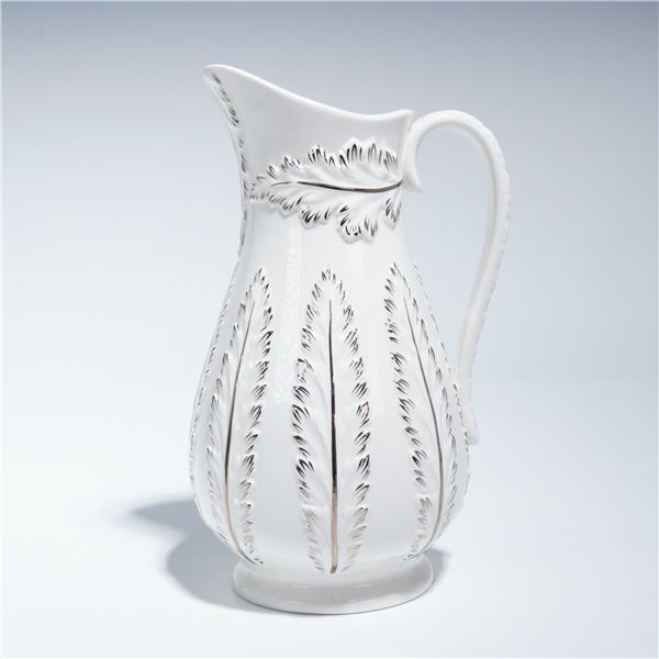 Wedgwood Royal Icing Pitcher with Silver Trim