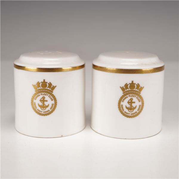 Wedgwood Salt & Pepper Shakers for China Fleet Club, Royal Navy Hong Kong