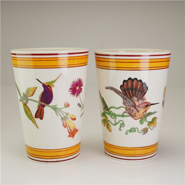 2pc Wedgwood Porcelain Hummingbird Cups