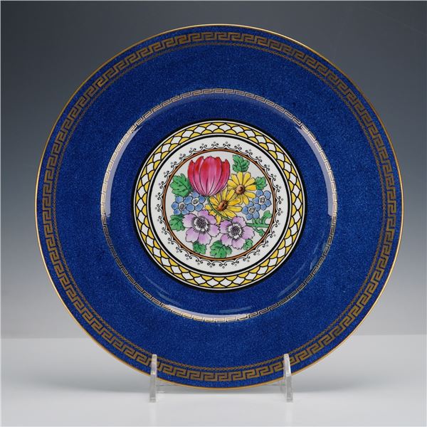 Wedgwood Blue Greek Key Floral Porcelain Charger