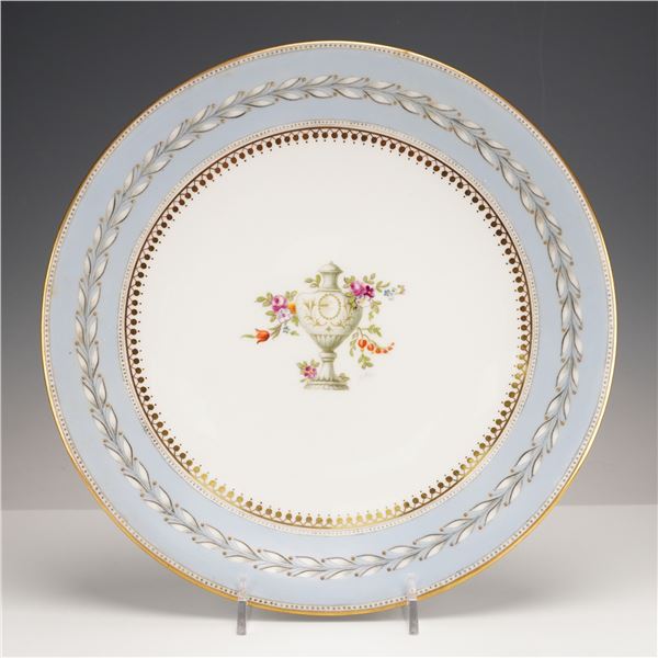 Wedgwood Hand-Painted Cabinet Plate, Urn & Flowers, Signed A. Hall,  X7654