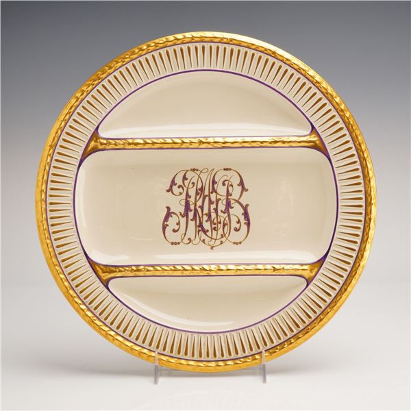 Wedgwood Monogrammed Divided Earthenware Plate for Charles R. Lynde