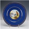 Image 1 : Wedgwood Powder Blue Porcelain Plate, Gold Ruins Signed A. Holland