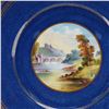 Image 2 : Wedgwood Powder Blue Porcelain Plate, Gold Ruins Signed A. Holland