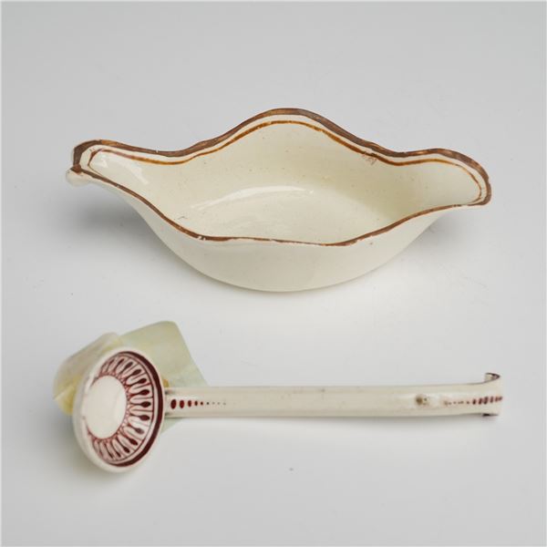 A Two-Piece Wedgwood Miniature Sauce Boat and Ladle
