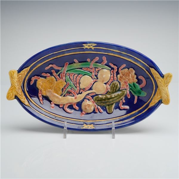 Wedgwood Majolica Pickles & Vegetable Oval Serving Dish