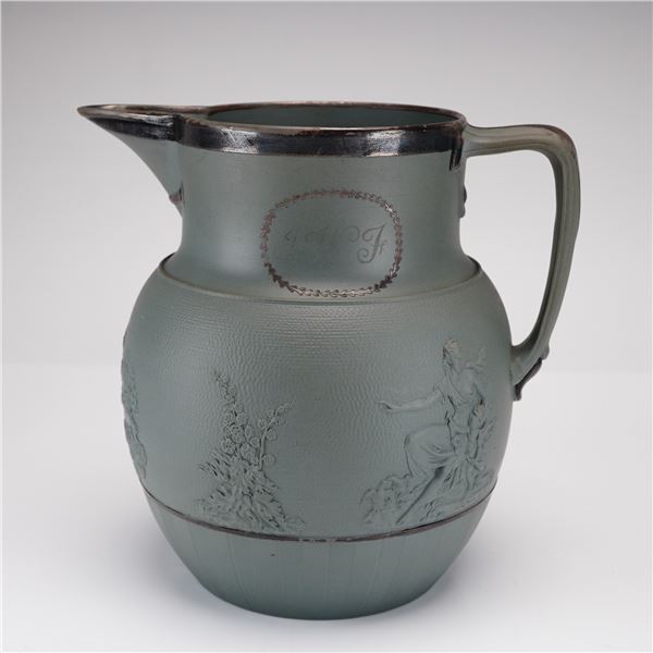A Wedgwood Drabware Relief Molded Stoneware Jug