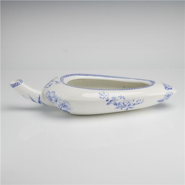 A Wedgwood Blue and White Transfer-Printed Ceramic Bedpan