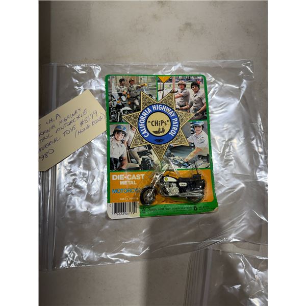 Collectible CHIPS California Highway Patrol motorcycle imperial toys number 8179 Hong Kong 1980